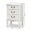 Baxton Studio Gabrielle White-Finished 3-Drawer Wood Nightstand 162-10259 - alternate 7